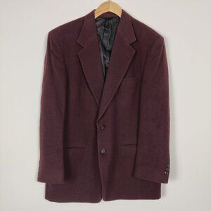 Dillard's Men's 100% Camel Hair Burgundy Blazer Jacket size 42R Quiet Luxury